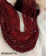 ریسه عقیق یاقوتی تراش دار