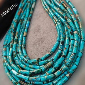 ریسه سنگ فیروزه افریقایی لوله ای