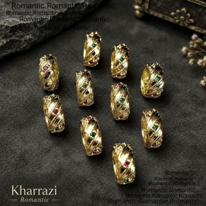 رینگ و بین کاری استیل نگین رنگی