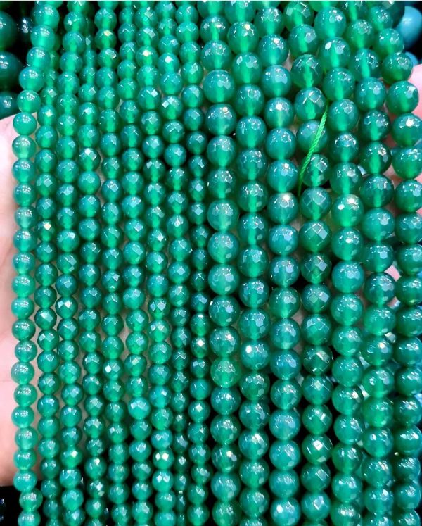 ریسه سنگ عقیق تراش دار سبز - Image 1
