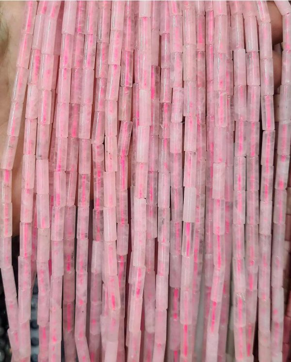 ریسه سنگ رز کوارتز لوله ای - Image 1