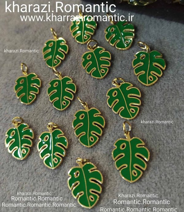 آویز استیل برگ سبز - Image 1