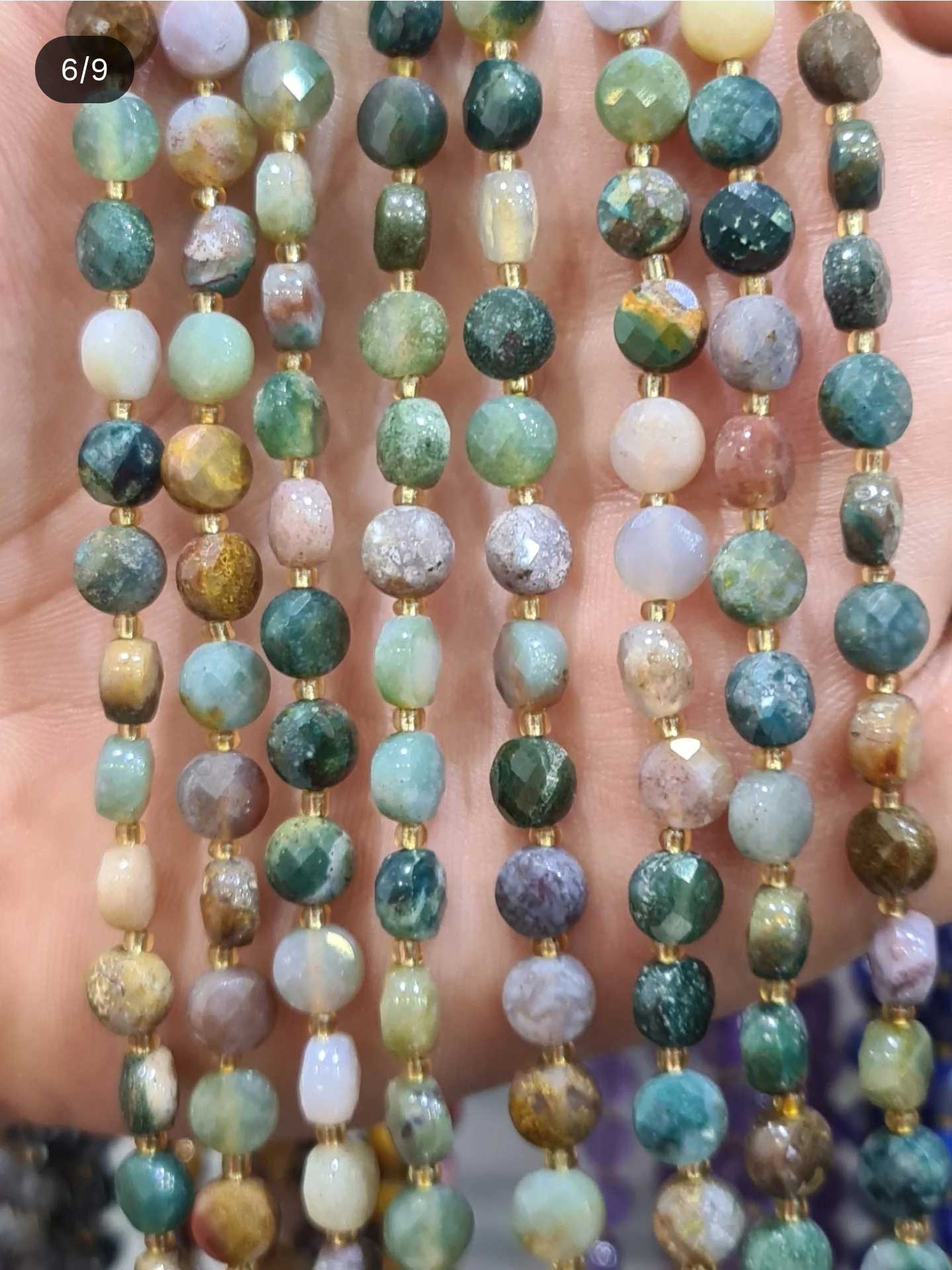 Screenshot_۲۰۲۵۱۰۱۶_۱۸۵۸۱۴_Instagram ریسه سنگ عقیق خزه ای سکه ای تراش دار - Image 1