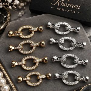 قفل استیل نگین دار بیضی
