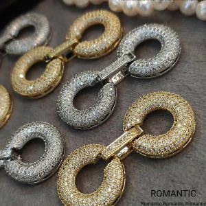 قفل استیل نگین دار حلقه ای